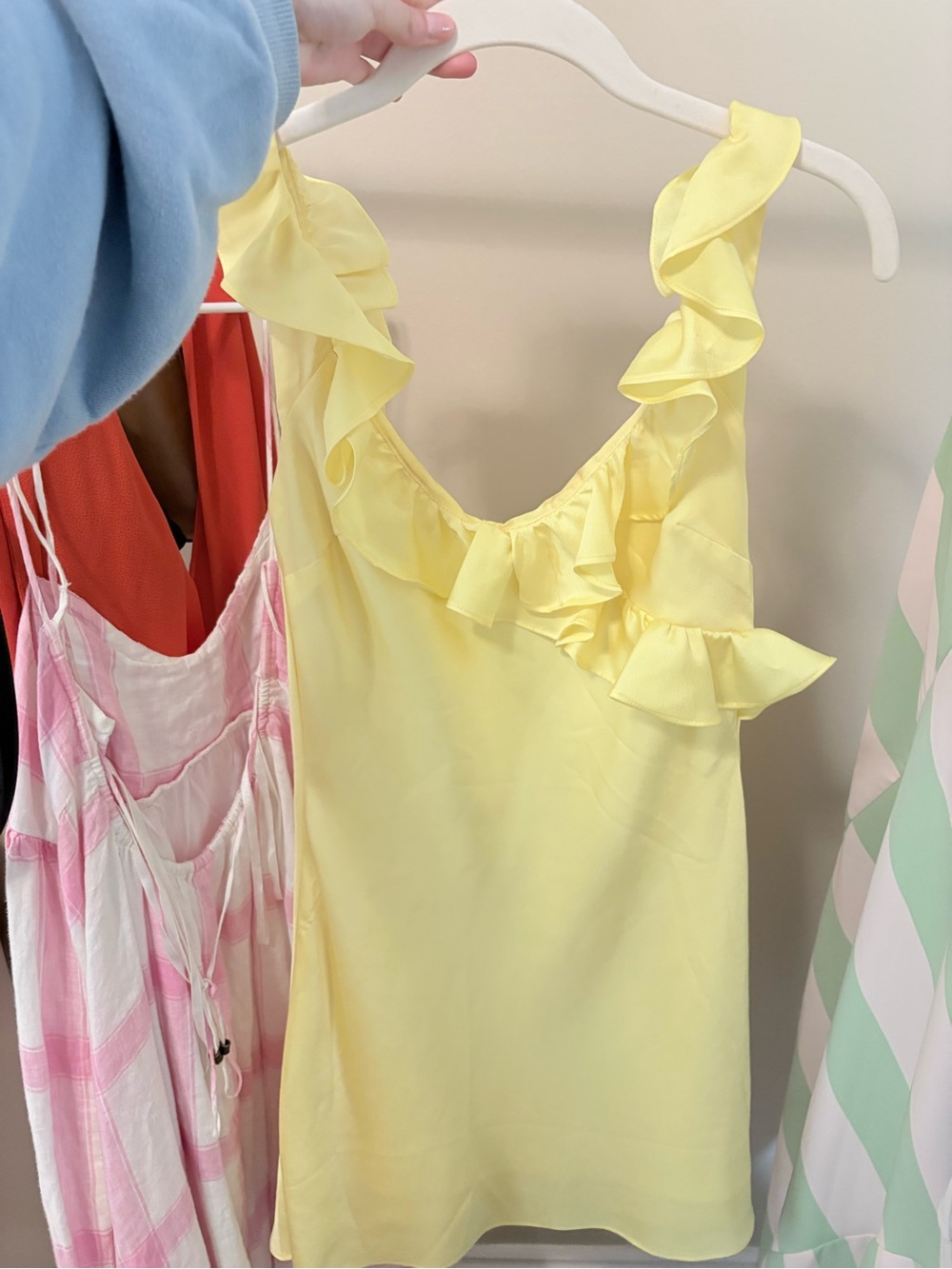 House of CB Yellow Ruffle Mini Dress